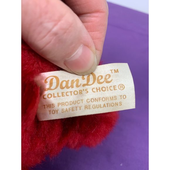 Dan Dee Red Valentines Bear Ribbon with Red Hearts 7 Inch Height Sitting - Picture 7 of 10